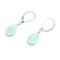 Lab-Grown Aqua Stone Briolette Sterling Silver Lever Back Earrings product 3